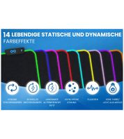 Everlasting Comfort RGB Mouse Pad Gaming Mat with LED Lighting, Wrist Rest, and Color-Changing Modes - Large Mouse Pad 80x30cm Gaming Accessory - Black