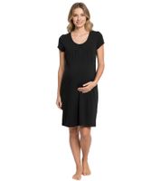 Practical Women's Nursing Nightgown/Maternity Nightdress/Maternity Nightwear in Cotton 943160 Black