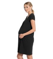 Practical Women's Nursing Nightgown/Maternity Nightdress/Maternity Nightwear in Cotton 943160 Black