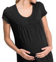 Practical Women's Nursing Nightgown/Maternity Nightdress/Maternity Nightwear in Cotton 943160 Black