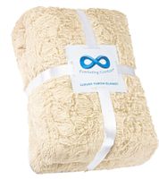 Plaid en fausse fourrure de luxe Everlasting Comfort – Plaid moelleux double face en fausse fourrure ivoire 127 x 165 cm