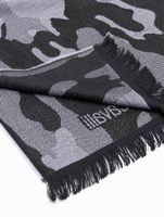 edler roberto cavalli Schal für Damen und Herren Halstuch aus reiner Wolle Schwarz/Grau, Schwarz/Rot oder Grau/Schwarz