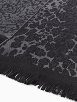 edler roberto cavalli Schal für Damen und Herren Halstuch aus reiner Wolle Schwarz/Grau, Schwarz/Rot oder Grau/Schwarz