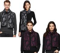 Elegant Roberto Cavalli scarf for men and women, made of pure wool, available in black/gray, black/red, or gray/black