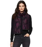 edler roberto cavalli Schal für Damen und Herren Halstuch aus reiner Wolle Schwarz/Grau, Schwarz/Rot oder Grau/Schwarz