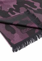 edler roberto cavalli Schal für Damen und Herren Halstuch aus reiner Wolle Schwarz/Grau, Schwarz/Rot oder Grau/Schwarz