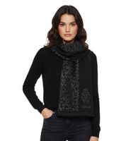 edler roberto cavalli Schal für Damen und Herren Halstuch aus reiner Wolle Schwarz/Grau, Schwarz/Rot oder Grau/Schwarz