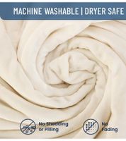 Wendbare Everlasting Comfort Plüsch-Sherpa-Fleecedecke Kuscheldecke 127 x 165 cm Schnee-Weiß