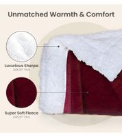 Wendbare Everlasting Comfort Plüsch-Sherpa-Fleecedecke Kuscheldecke 127 x 165 cm Weinrot