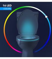 LumiLux Toilet Light with Motion Sensor, 16-Color LED, White