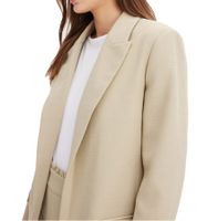 klassischer Blazer für Damen in Leinenoptik mit gestreiftem Futter Loose Fit 965058 Beige