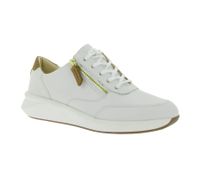 Zapatillas Clarks Un Rio Zip para mujer, de piel auténtica, con cremallera y cordones, color blanco, 26167372