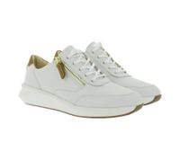 Zapatillas Clarks Un Rio Zip para mujer, de piel auténtica, con cremallera y cordones, color blanco, 26167372