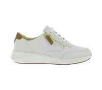 Zapatillas Clarks Un Rio Zip para mujer, de piel auténtica, con cremallera y cordones, color blanco, 26167372