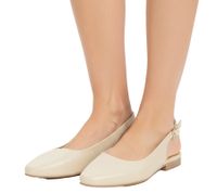 zeitlose Damen Sling-Pumps elegante Echtleder-Ballerina 930746 Hellbeige 