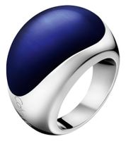 Calvin Klein Women's Ring with Oval Stone, Stainless Steel Ring in Silver or Silver/Blue