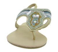 Playful Women's Boho-Style Thong Sandals Summer Shoes Flip-Flops 933399 Mint/Multicolor