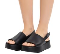 Fashionable Women's Comfort Platform Sandals, Summer Shoes with Velcro Fastener, 951891 Black