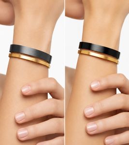 Calvin Klein Damen Armreif-Set im Zweiton-Design Edelstahl-Armband Schmuck KJ06BD2001 in Schwarz/Gold, Silber/Rosegold, Silber/Gold oder Dunkelgrau/Gold