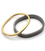 Calvin Klein Damen Armreif-Set im Zweiton-Design Edelstahl-Armband Schmuck KJ06BD2001 in Schwarz/Gold, Silber/Rosegold, Silber/Gold oder Dunkelgrau/Gold