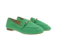 Comfortable women's loafers with cushioned insole, faux leather slip-on shoes, 957050 Opal Green