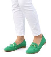 bequeme Damen Loafer-Schuhe mit gepolsterter Innensohle Leder-Imitat-Schuhe Schlupfschuhe 957050 Opal-Grün