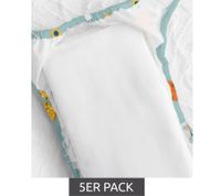 5er Sparpack Faltbare Bambino Mio Baby Klein-Kinder Saugeinlage wiederverwendbare Stoffwindel-Einlage aus reiner Baumwolle Weiß 