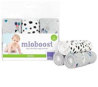 12er Sparpack Bambino Mio Baby Klein-Kinder Saugeinlage mit Stay-dry Oberschicht wiederverwendbare Stoffwindel-Einlage Weiß Einfarbig, Früchte-Print oder Tier-Print