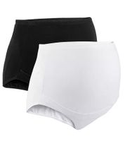 Lot de 2 culottes de grossesse en coton bio, référence 944207, blanc/noir