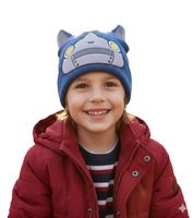 Yo-kai Watch Beanie Knit Hat Kids Headwear with Ears Jibanyan or Robonyan Blue or Orange/Pink