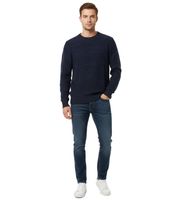 Elegante maglione da uomo ESPRIT in maglia con motivo a righe o a onde, girocollo, in cotone, blu scuro/bianco, grigio o blu