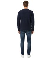 Elegante maglione da uomo ESPRIT in maglia con motivo a righe o a onde, girocollo, in cotone, blu scuro/bianco, grigio o blu