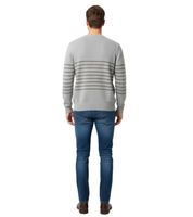 Elegante maglione da uomo ESPRIT in maglia con motivo a righe o a onde, girocollo, in cotone, blu scuro/bianco, grigio o blu