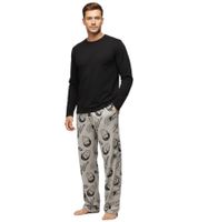 Pantalon de pyjama homme RE:COVERED, imprimé Star Trek ou Star Wars, 100% coton, gris ou noir/blanc