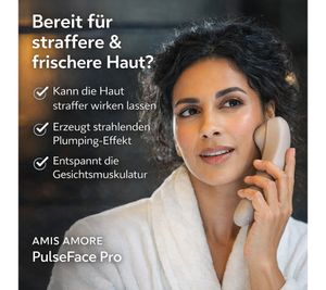 AMIS AMORE PulseFace Pro – Masseur facial électrique étanche avec technologie brevetée, Gris/Argent