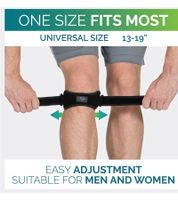 Genouillère RUN FOREVER SPORTS avec sangle rotulienne, noire