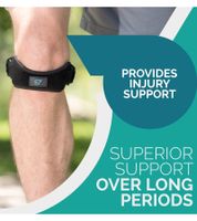 Genouillère RUN FOREVER SPORTS avec sangle rotulienne, noire