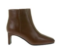 Eleganti stivaletti Clarks da donna Seren 55 Top in vera pelle con tacco, colore marrone chiaro britannico – Stivaletti classici 2616694, marrone cognac o nero