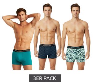 3-Pack SCOTCH & SODA Men's Boxer Shorts with Cotton Stretch Underwear SSSP25M166645-422 Turquoise/Blue/Black