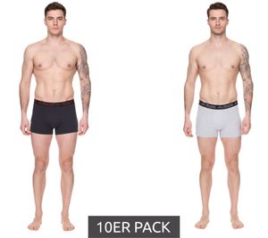 10-Pack Kappa Men's Boxer Shorts with Brand Logo and Lettering 351K1JW ADK Dark Gray/Light Gray/Red