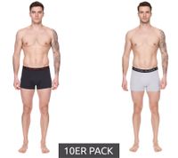 10-Pack Kappa Men's Boxer Shorts with Brand Logo and Lettering 351K1JW ADK Dark Gray/Light Gray/Red