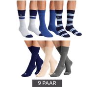 9 Paar SCOTCH & SODA Herren Crew-Socken Amsterdam Alltags-Strümpfe Einheitsgröße / 41-46 Cotton Blend in Grau/Navy/Blau oder Rayon Blend in Grau/Navy/Beige