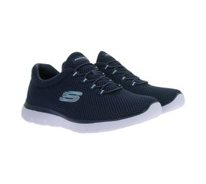 Baskets Skechers Summits pour femme, confortables et pratiques, avec semelle intérieure à mémoire de forme, coloris bleu/blanc, référence 12985-NVLB