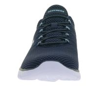 Baskets Skechers Summits pour femme, confortables et pratiques, avec semelle intérieure à mémoire de forme, coloris bleu/blanc, référence 12985-NVLB