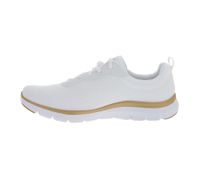Baskets basses SKECHERS Flex Appeal 4.0 pour femme, amortissant les chocs, avec semelle intérieure Air-Cooled Memory Foam et logo, coloris blanc/or rose (149303-WTRG)