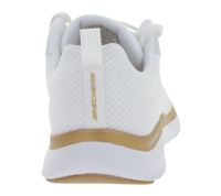 Baskets basses SKECHERS Flex Appeal 4.0 pour femme, amortissant les chocs, avec semelle intérieure Air-Cooled Memory Foam et logo, coloris blanc/or rose (149303-WTRG)