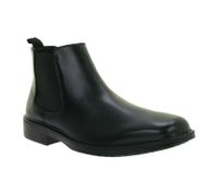 Bottines Chelsea SKECHERS Miller Boris pour homme, élégantes, en cuir véritable, avec semelle intérieure à mémoire de forme aérée (réf. 205072-BLK), couleur noire