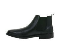 Bottines Chelsea SKECHERS Miller Boris pour homme, élégantes, en cuir véritable, avec semelle intérieure à mémoire de forme aérée (réf. 205072-BLK), couleur noire