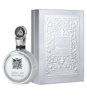 Refined Lattafa Fakhar Platinum Unisex Eau de Parfum, a sensual oriental body fragrance for women and men, 100ml, silver bottle
