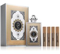 Eau de Parfum Lattafa King of Arabia, 100 ml unisex, dal design elegante, in un flacone dal design accattivante con 4 campioni di fragranza aggiuntivi (Argento e Oro)